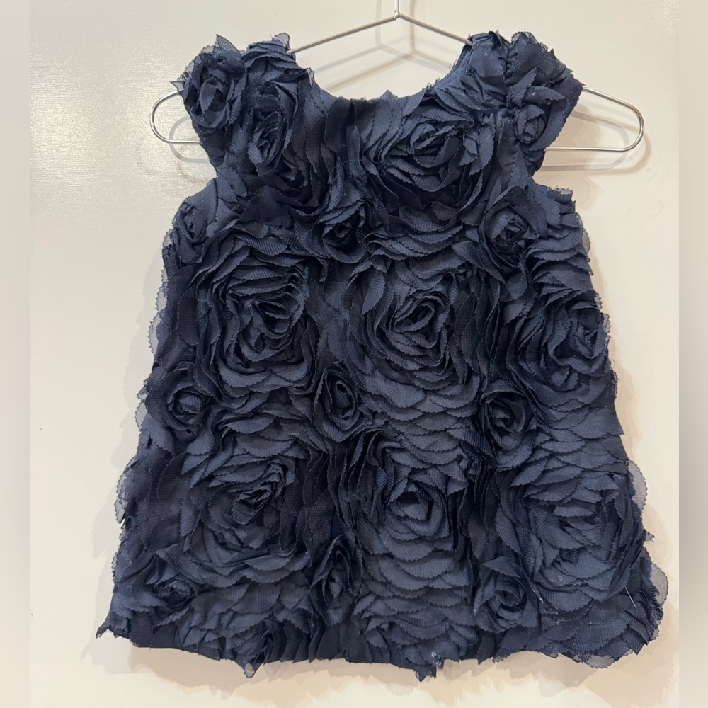 Janie and Jack Navy Floral Rosette Formal Dress